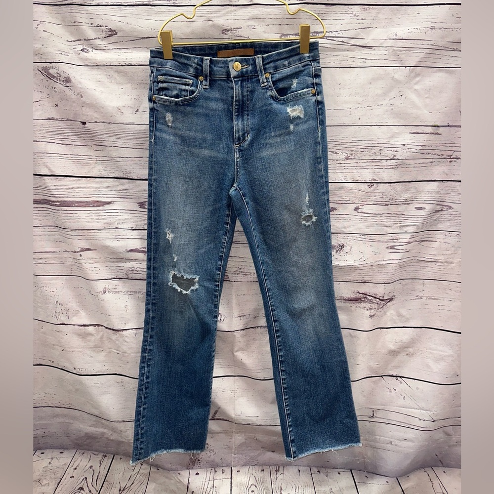Joe's Blue Distressed High Rise Honey Cury Cropped Boot Women's Jeans Size 26